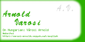 arnold varosi business card